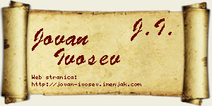 Jovan Ivošev vizit kartica
